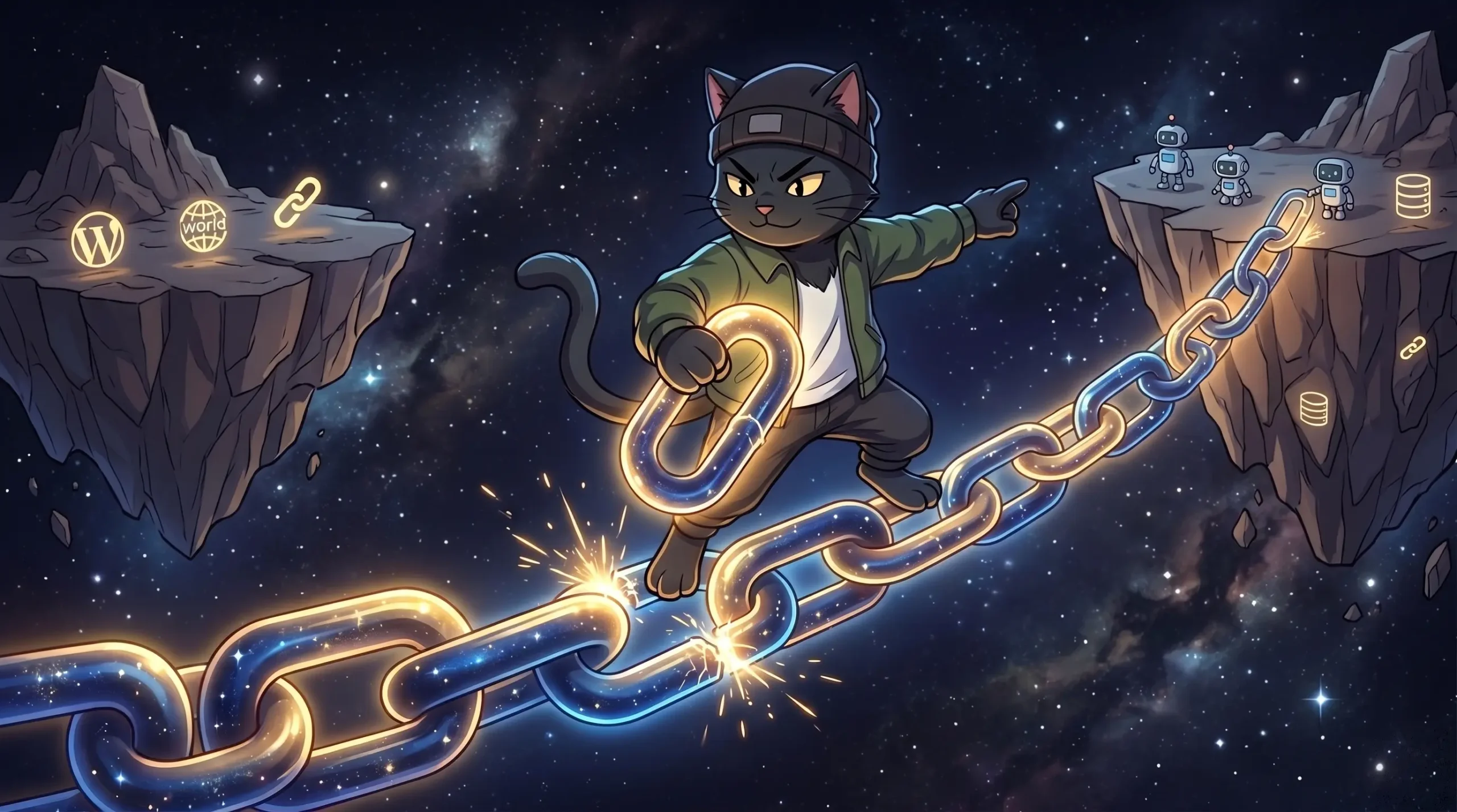 Futuristic cyberpunk cat digital lattice construction