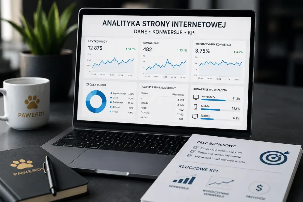 Analiza skuteczności strony internetowej - dane, konwersje i kluczowe KPI